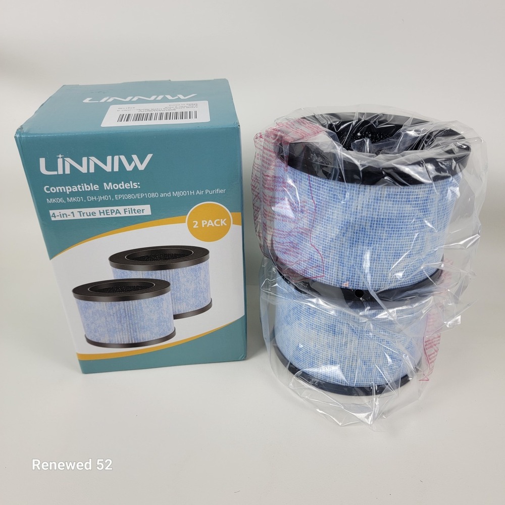 LINNIW 2 Pack True HEPA filters for AROEVE KLOUDI MK06 MK01 DHJ01 EPI080 MJ001H